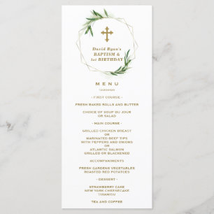 Elegant Pink Blush Floral 1st Birthday & Baptism Menu