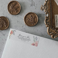 Elegant Pink Blush Floral Return Address