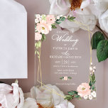 Elegant Pink Blush Floral Wedding Acrylic Invitations<br><div class="desc">Our stunning wedding invitations are easy to personalize with your details, and your guests will love them. Customize them with your information to impress everyone. If you have any special requests, please feel free to chat with us. PLEASE NOTE: For assistance on orders, shipping, product information, etc., contact Zazzle Customer...</div>