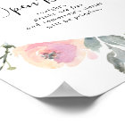 Elegant Pink Blush Floral Wedding Open Bar Sign