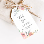 Elegant Pink Blush Floral Wedding Thank You Gift Tags<br><div class="desc">These elegant pink blush floral wedding thank you favour tags are perfect for a modern wedding reception. The design features hand-drawn pink blush roses and peonies with green and grey leaves, inspiring natural beauty. Personalize these tags with a short message, your names, and your wedding date. You can change the...</div>