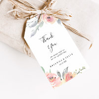 Elegant Pink Blush Floral Wedding Thank You
