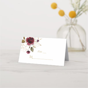 Elegant Pink Blush Flowers Gold Frame Table Number Place Card