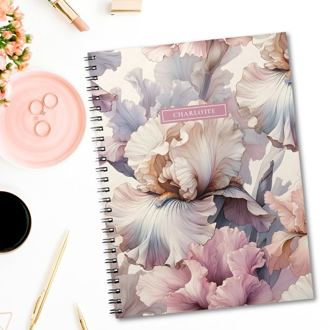 Elegant Pink Blush Girly Floral Personalized Notebook (Creator Uploaded)