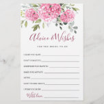 Elegant Pink Blush Hydrangea Advice & Wishes Card<br><div class="desc">For further customization,  please click the "Personalize this template",  then "Edit using Design Tool". Stylish editable easy to use wedding templates,  more items available in the store (invitations,  rsvp,  thank you cards,  stationery & decor). If you need help or matching items,  please contact me.</div>