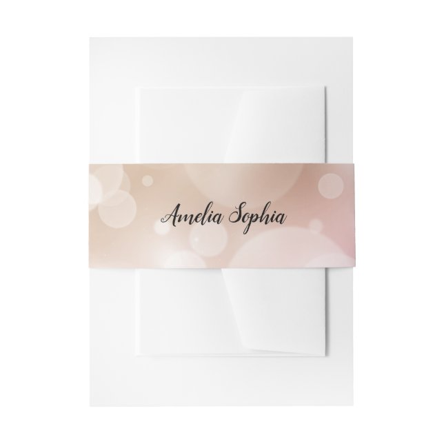 Elegant Pink Blush Invitation Belly Band (Front Example)