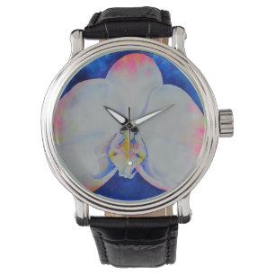 Elegant Pink Blush Orchid watercolor floral flower Watch