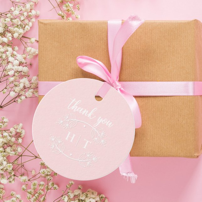 Elegant Pink Blush Wedding Favour Tags (Elegant Pink Blush Wedding Favor Tags)