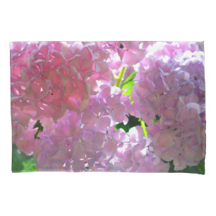 Elegant pink boho florals flowers hydrangeas pillowcase