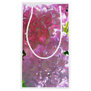Elegant pink boho florals flowers hydrangeas small gift bag