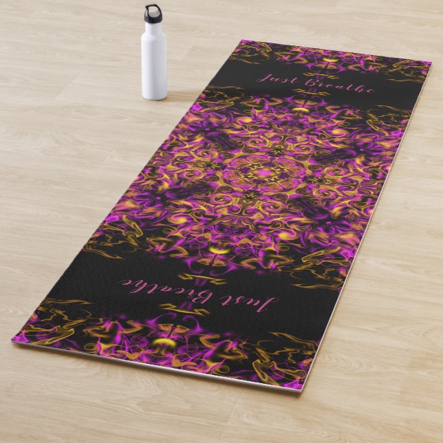 Elegant pink boho retro pattern inspirational   yoga mat (In Situ)