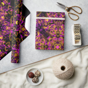 Elegant pink boho retro pattern wrapping paper