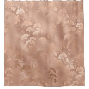 Elegant Pink Botanical Ginkgo Gold Foliage Print
