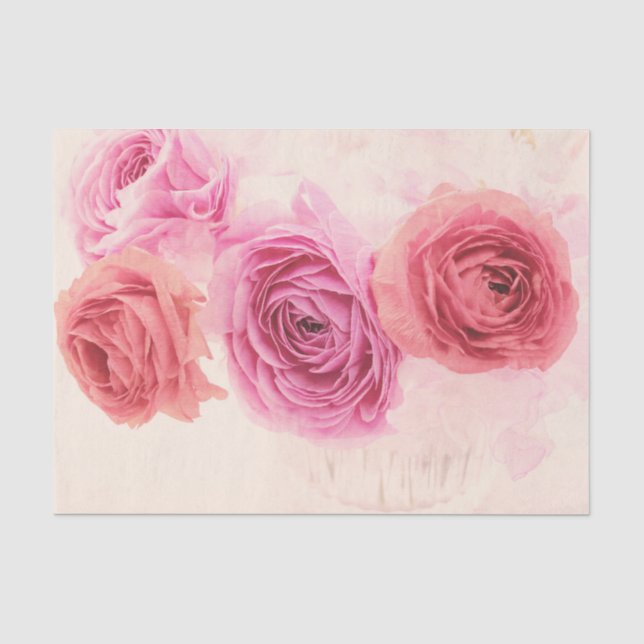 Elegant pink bouquets  tissue paper (Front)