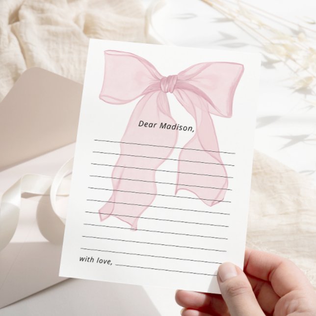 Elegant Pink Bow 1st Birthday Time Capsule Card (Creator Uploaded)
