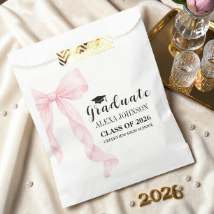Elegant Pink Bow 2026 Graduation Graduate Favour Bag