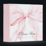 Elegant Pink Bow Baby Girl 3 Ring Binder<br><div class="desc">Elegant Pink Bow Baby Girl Binder for a beautiful keepsake.</div>