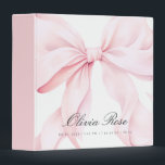Elegant Pink Bow Baby Girl 3 Ring Binder<br><div class="desc">Elegant Pink Bow Baby Girl Binder for a beautiful keepsake.</div>