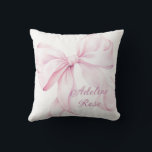 Elegant Pink Bow Baby Girl Throw Pillow<br><div class="desc">Elegant Pink Bow Baby Girl Pillow</div>