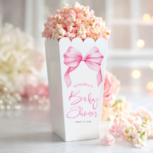 Elegant Pink Bow Baby Shower  Favor Box