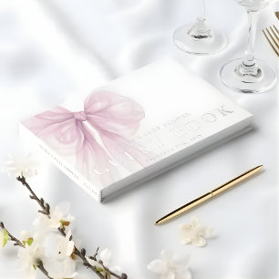 Elegant Pink Bow Baby Shower  Guest Book