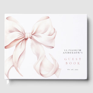 Elegant Pink Bow Baby Shower Guest Book
