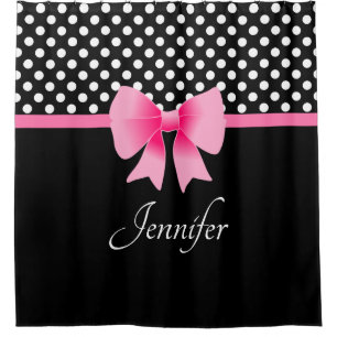 Elegant Pink Bow Black And White Pattern