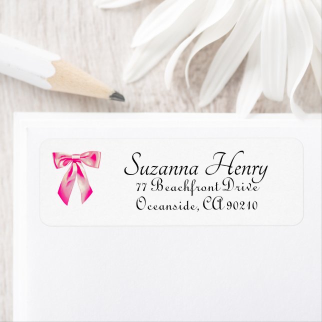 Elegant Pink Bow Classy Handwriting (Insitu)