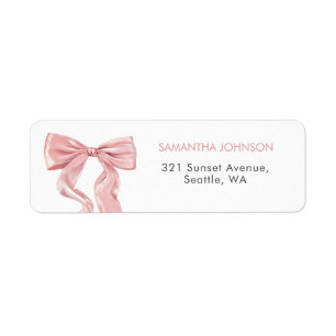 Elegant Pink Bow Coquette Address