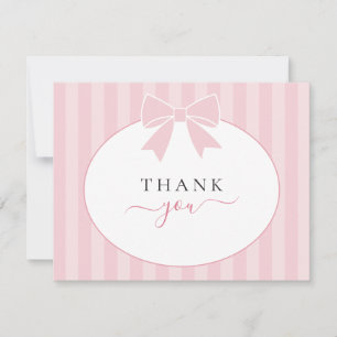 Elegant Pink Bow Girl Sweet 16 Birthday Party Thank You Card