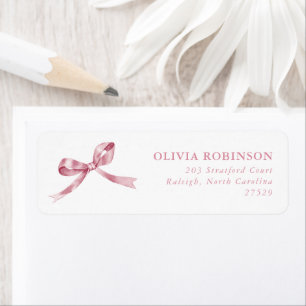 Elegant Pink Bow Graduation Return Address