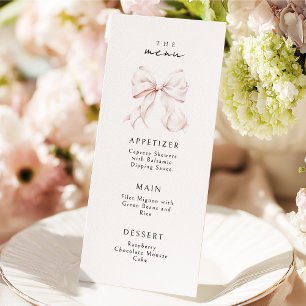Elegant Pink Bow Menu