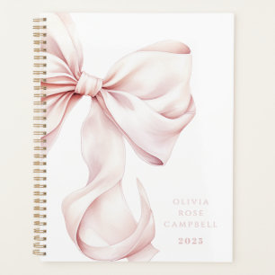 Elegant Pink Bow Planner