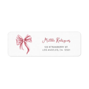 Elegant Pink Bow Return Address