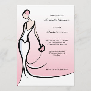 Elegant Pink Bridal Shower Invitations