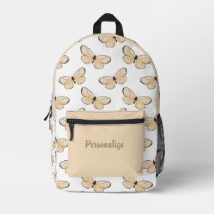 Elegant Pink Butterflly Pattern Personalized Printed Backpack