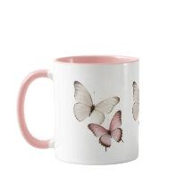 Elegant Pink Butterfly Mug