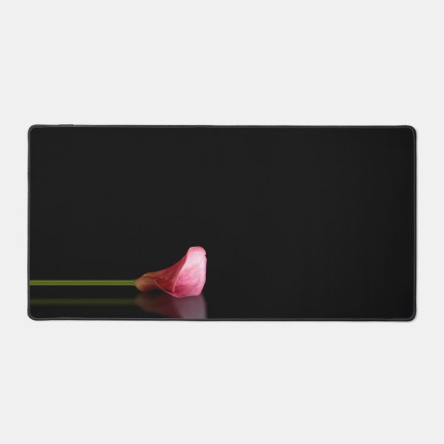 Elegant Pink Calla Lily Reflection Photo Desk Mat (Front)