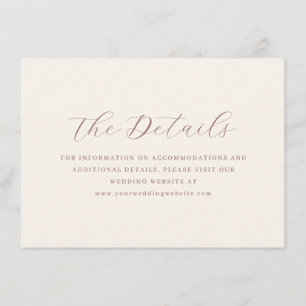Elegant Pink Calligraphy Enclosure Card