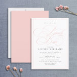 Elegant Pink Calligraphy Formal Brunch With Bride Invitation<br><div class="desc">Formal,  elegant,  modern brunch with the bride bridal shower invitation featuring ornate hand written modern calligraphy in blush pink,  with a delicate pink border.  Personalize your details in soft off-black. Contact designer for matching products. Copyright Anastasia Surridge for Elegant Invites,  all rights reserved.</div>