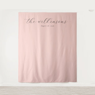 Elegant Pink Calligraphy Tapestry