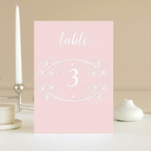 Elegant Pink Calligraphy Wedding Foil table number