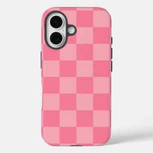 Elegant Pink Chequerboard iPhone 16 Case