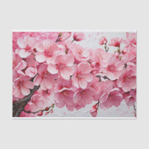 Elegant Pink Cherry Blossom Flowers Tissue Paper