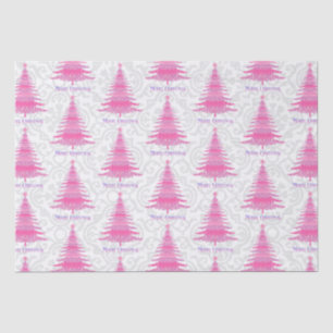 Elegant Pink Christmas Tree Gift Tissue Paper