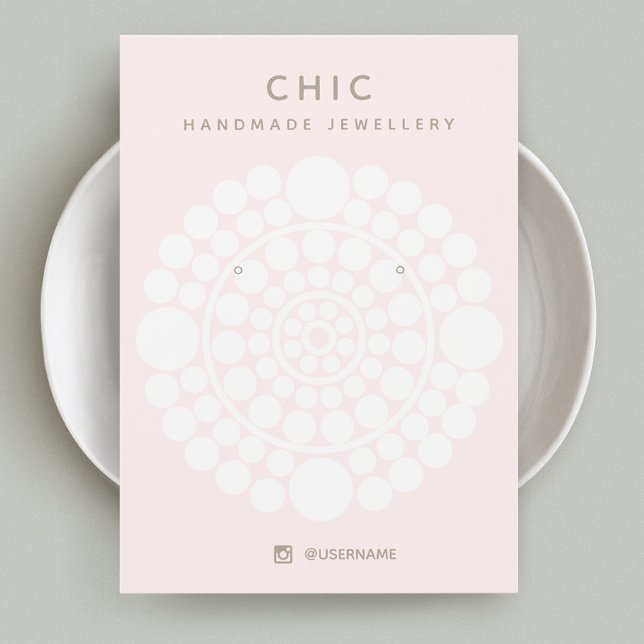Elegant Pink Circle Motif  Earring Display Card (Creator Uploaded)