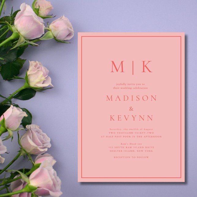 Elegant Pink Classic Wedding  Invitation (Creator Uploaded)