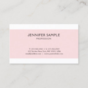 Elegant Pink Clean Graphic Design Modern Plain Business Card