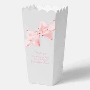 Elegant Pink Coquette Bow Girl Baby Shower Favor Box