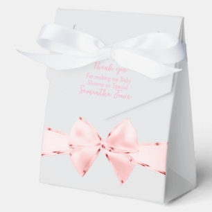 Elegant Pink Coquette Bow Girl Baby Shower  Favor Box